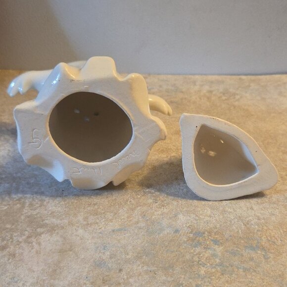 2 Ceramic Ghosts for Halloween Glossy White Fall Vintage - Picture 6 of 6